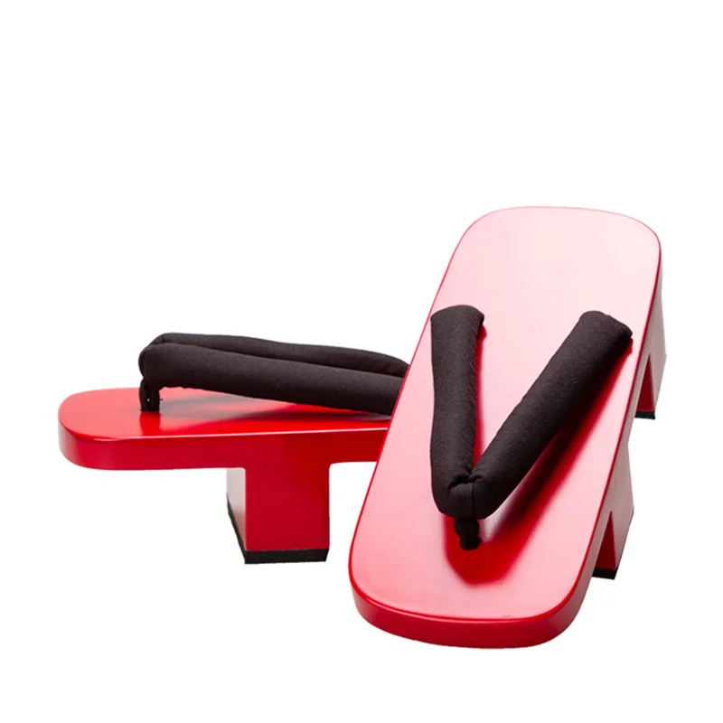 Damen-Cosplay-Schuhe, rot lack – Geta Wooden Sandal Bewertung und Preis